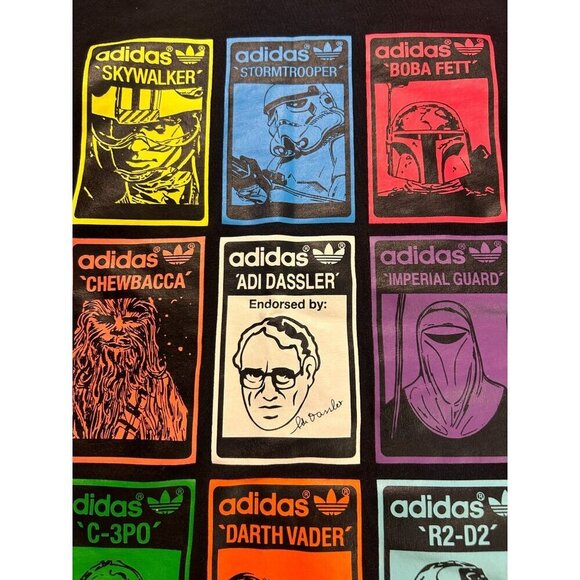 Adidas Star Wars Boba Fett R2 D2 ADI DASSLER Shirt Imperial Guard Size Medium - Picture 6 of 7